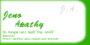 jeno apathy business card